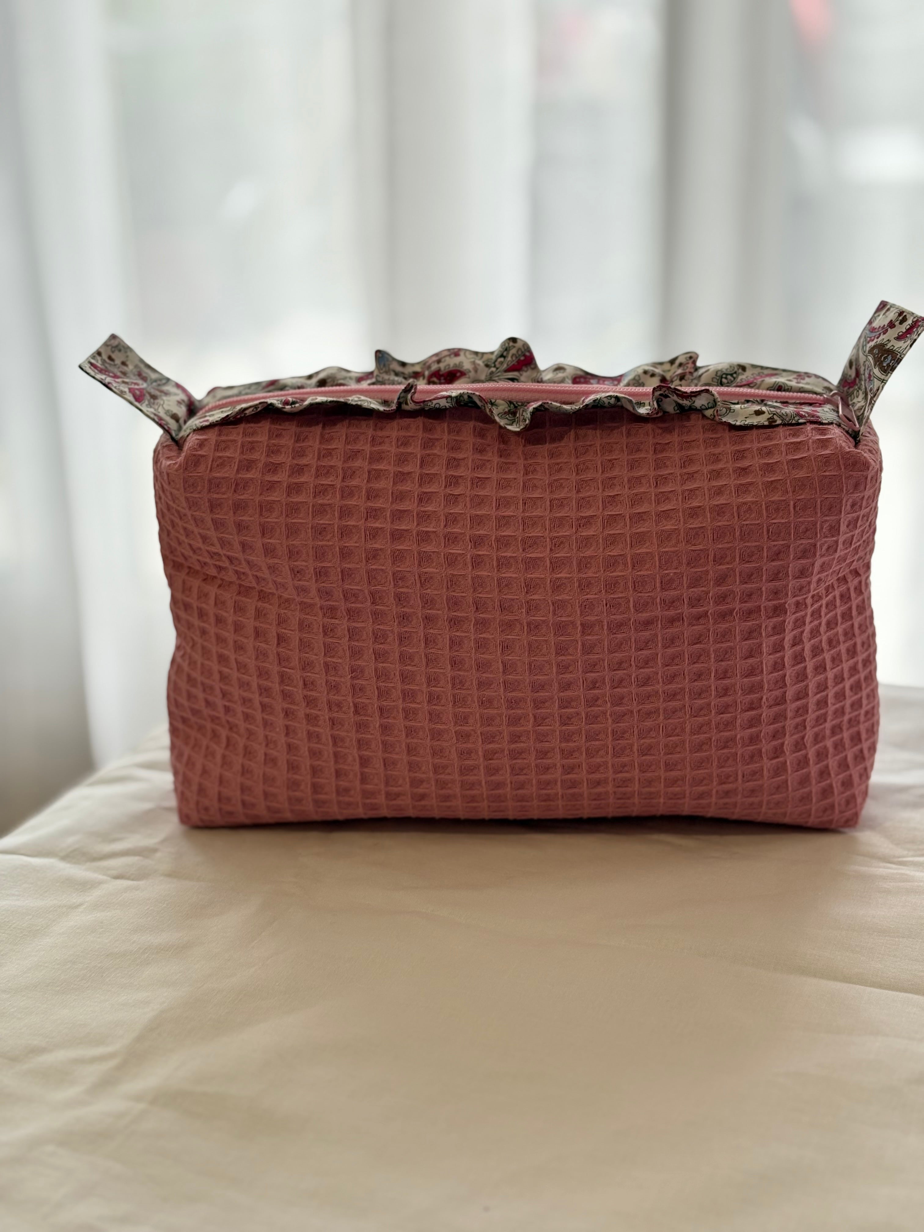Trousse de Toilette en Nid d'Abeilles - Doublure Coton